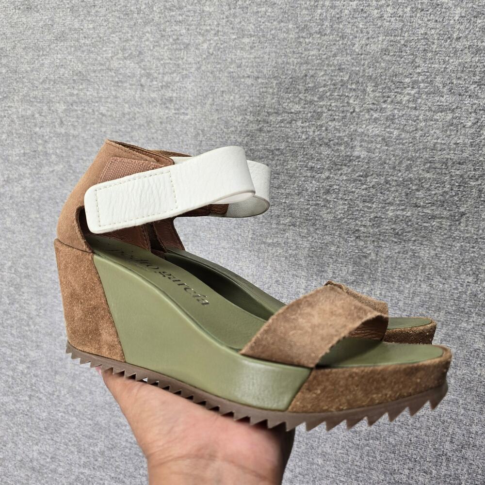 PEDRO GARCIA FIDELIA QUARTER BACK WEDGE SANDALS, SIZE 38